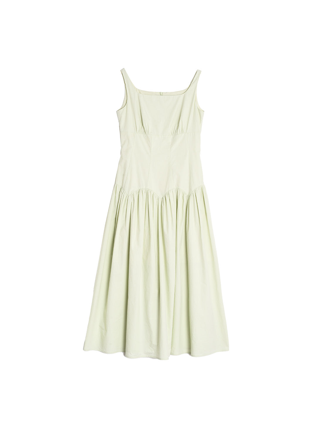 【Final Sale】Jemma Square Neck Patchwork Dress - Green