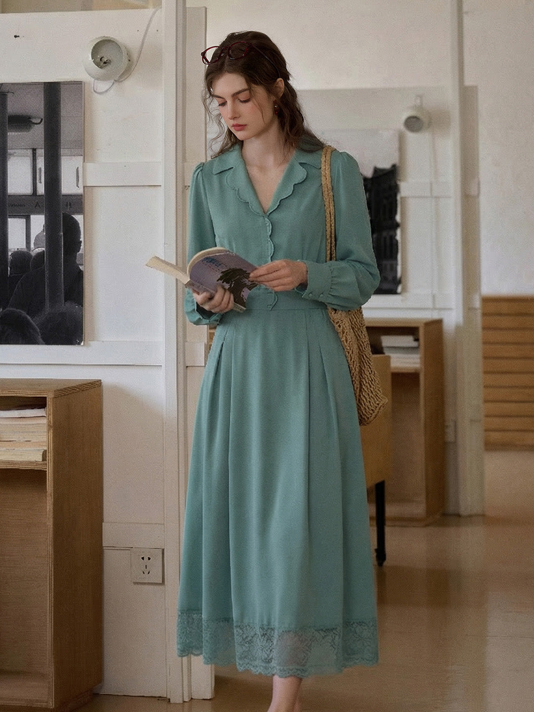 Malaya V-Neck Lace Dress