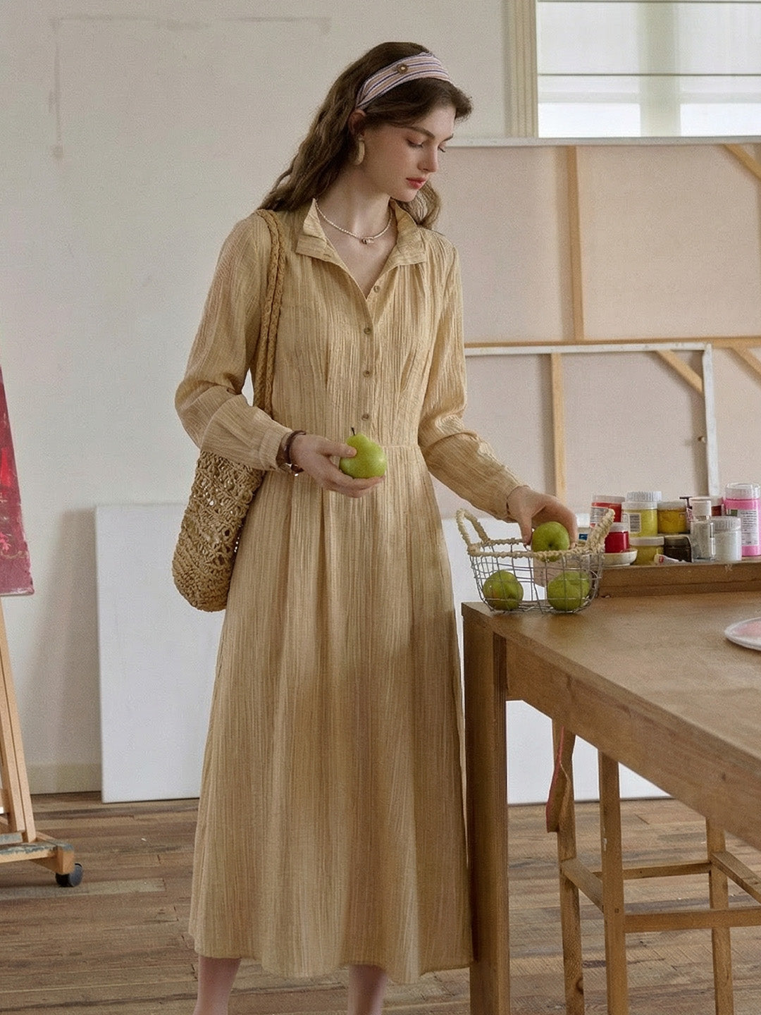 Ensley V-Neck Smocked Dress