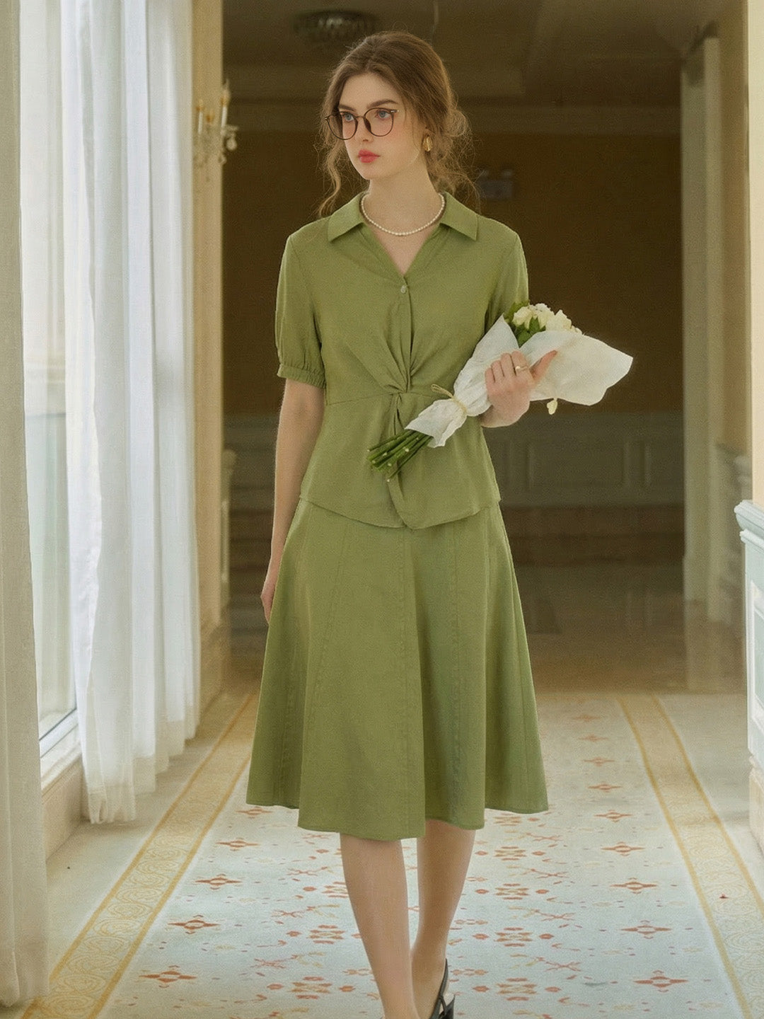 Luella Simple Midi Skirt