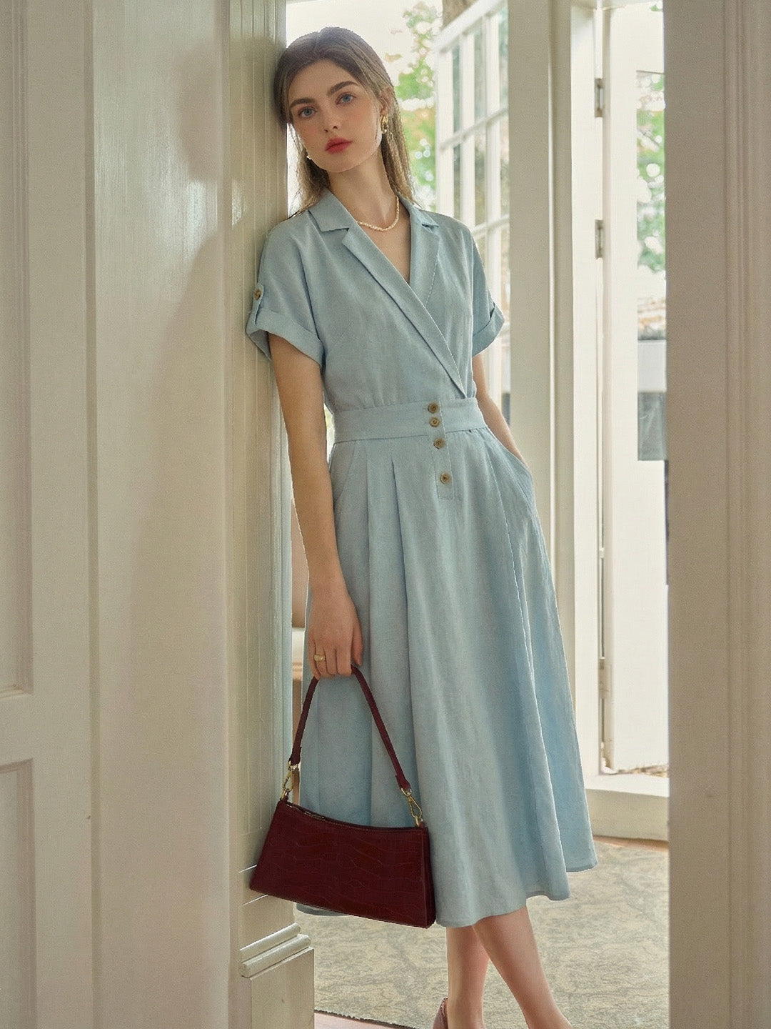 Monica Simple V-Neck Dress