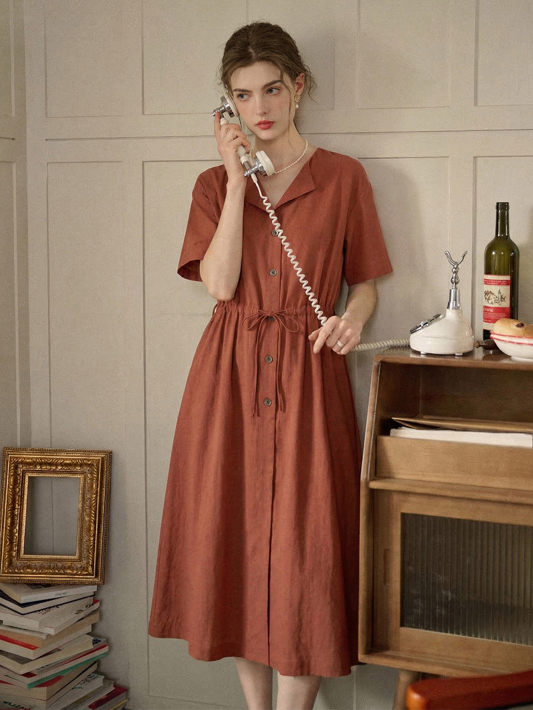 Scarlett V-Neck Waisted Dress