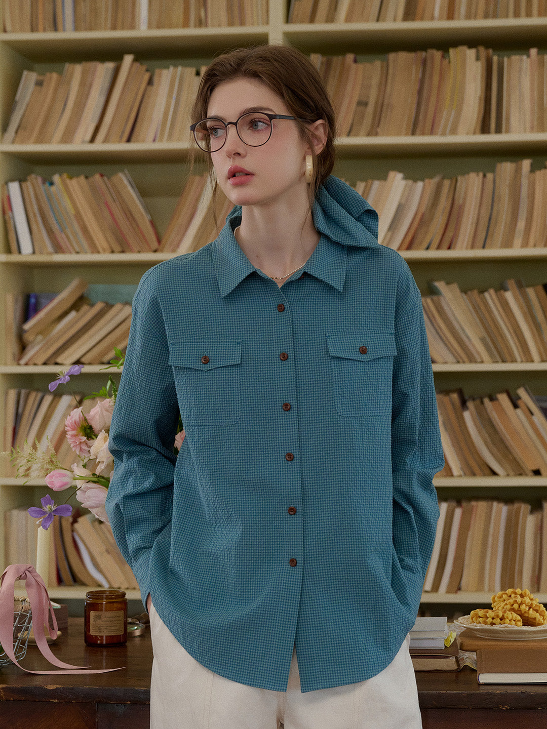 Amari Lapel Plaid 100% Cotton Shirt