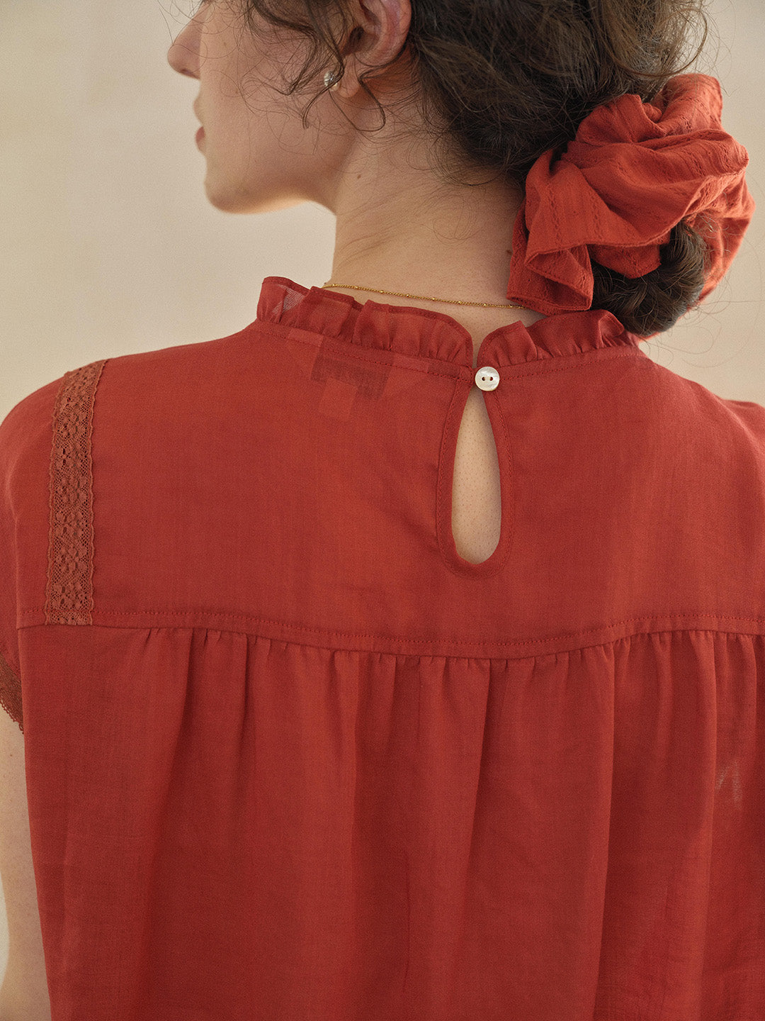 Lilac Ruffle Collar Blouse