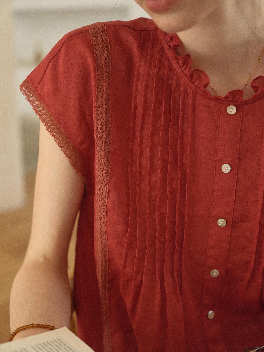Lilac Ruffle Collar Blouse
