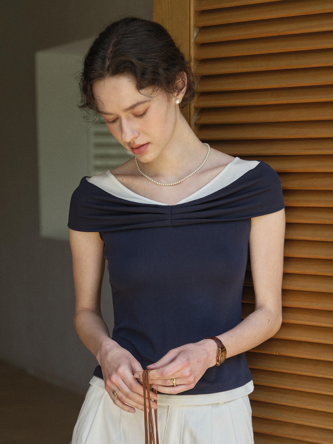 Clara V-Neck Knit Blouse