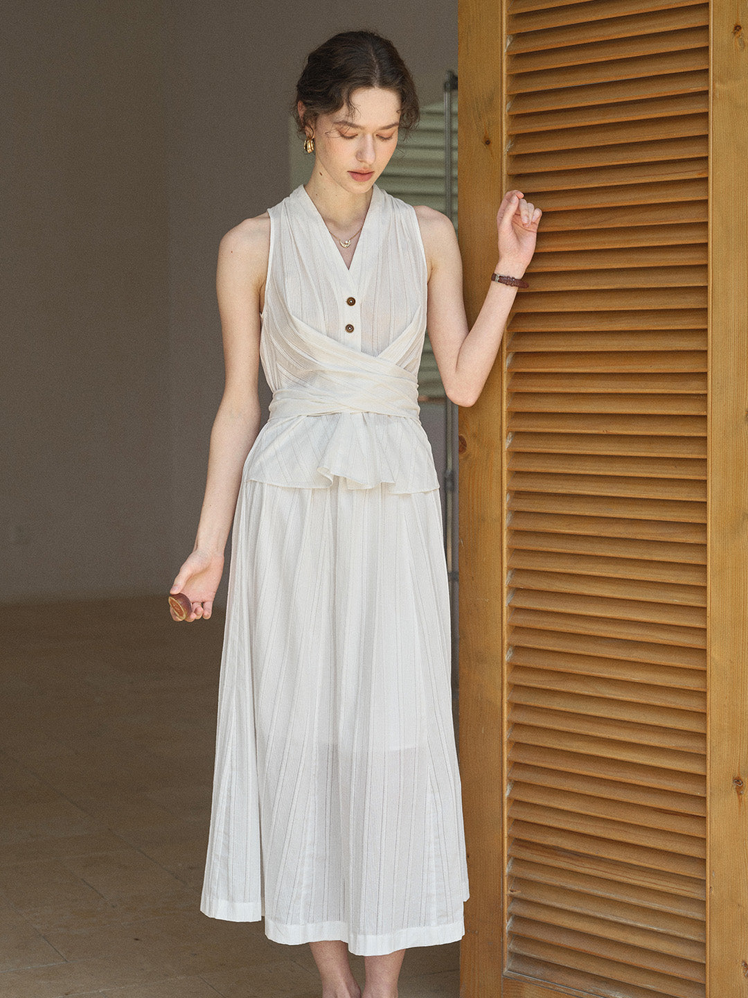 Haven V-Neck 100% Cotton Dress
