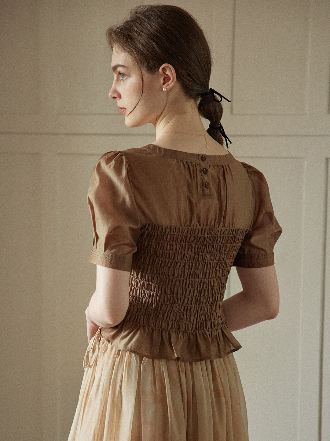 【Final Sale】Lillie Vintage Court Ruffle Puff Sleeve Blouse