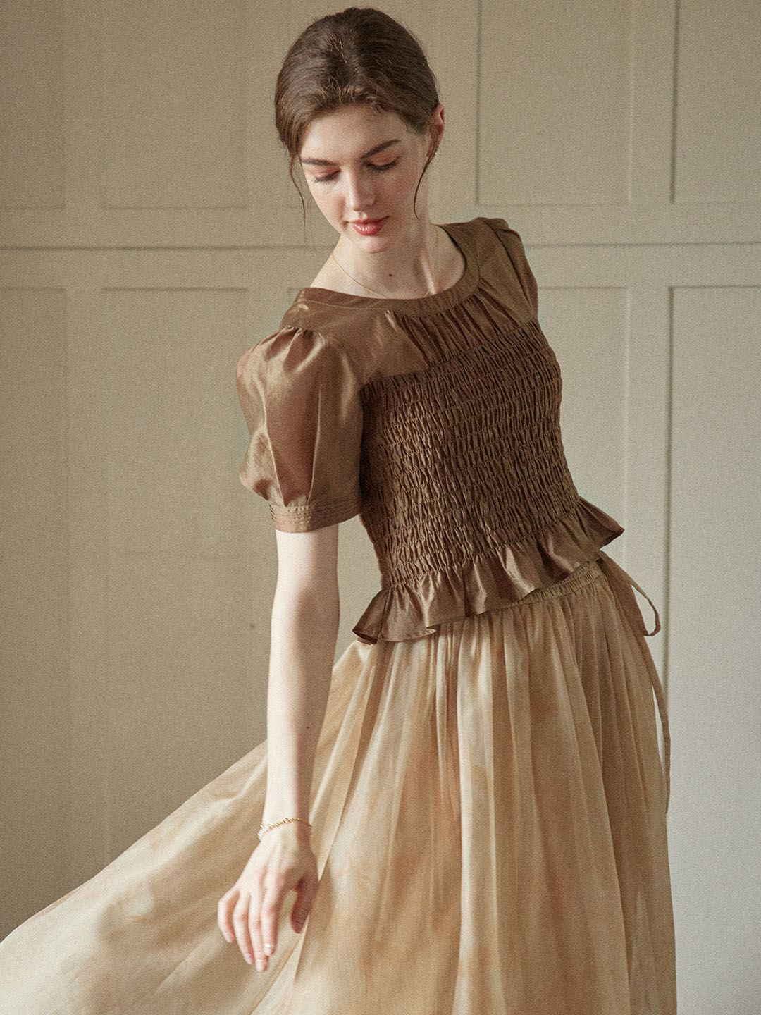 【Final Sale】Lillie Vintage Court Ruffle Puff Sleeve Blouse