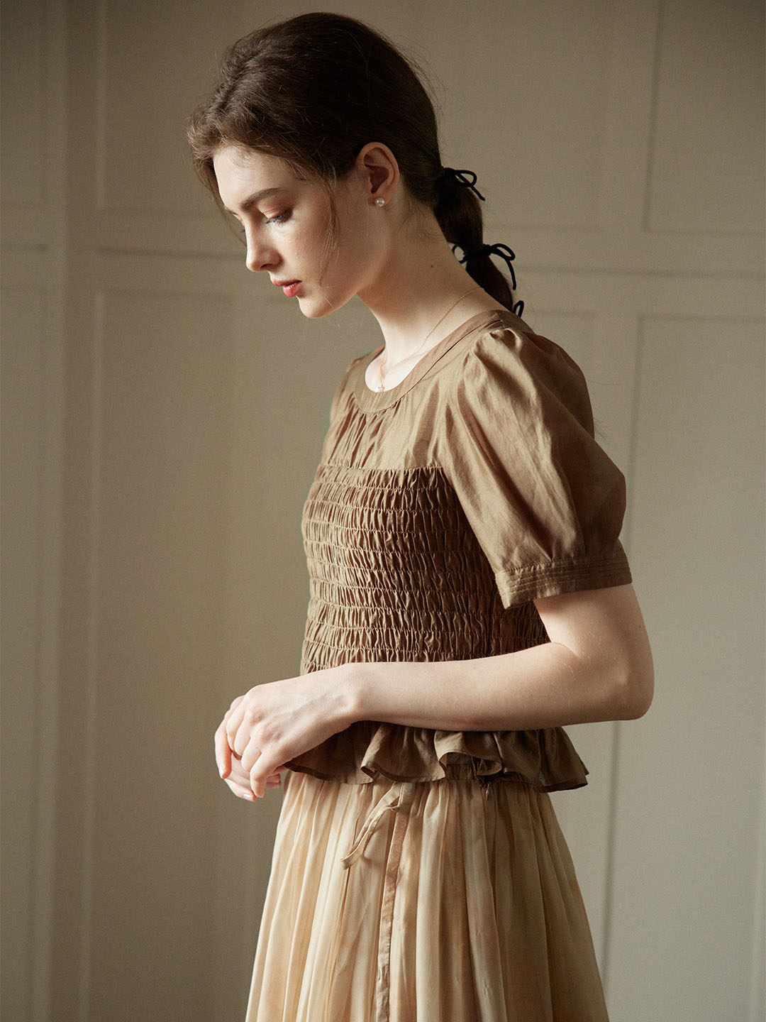 【Final Sale】Lillie Vintage Court Ruffle Puff Sleeve Blouse