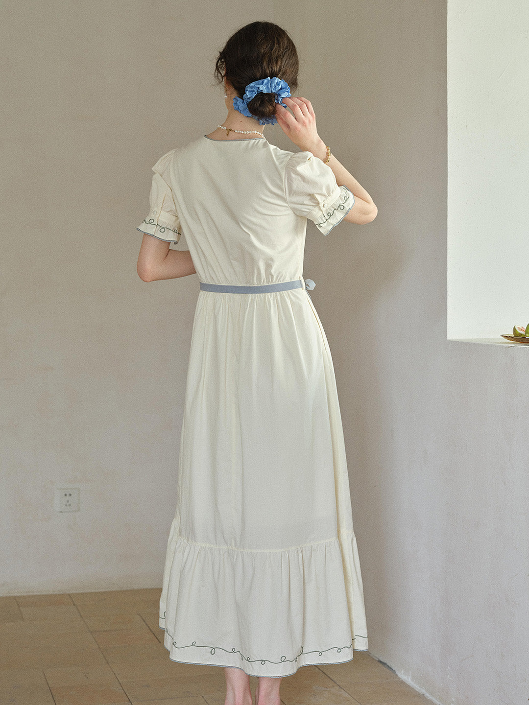 Marleigh V-Neck Embroidered Dress