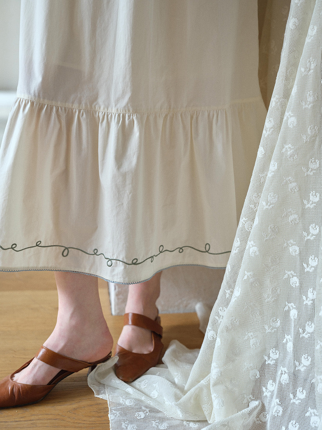 Marleigh V-Neck Embroidered Dress