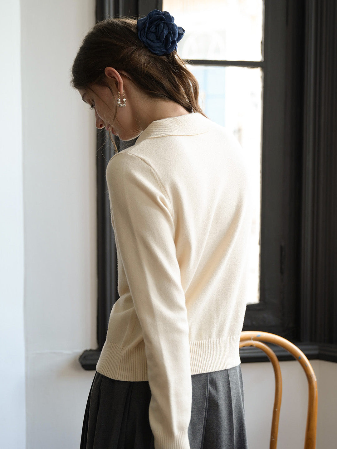 【Final Sale】Skyla Round Neck Embroidery Cardigan