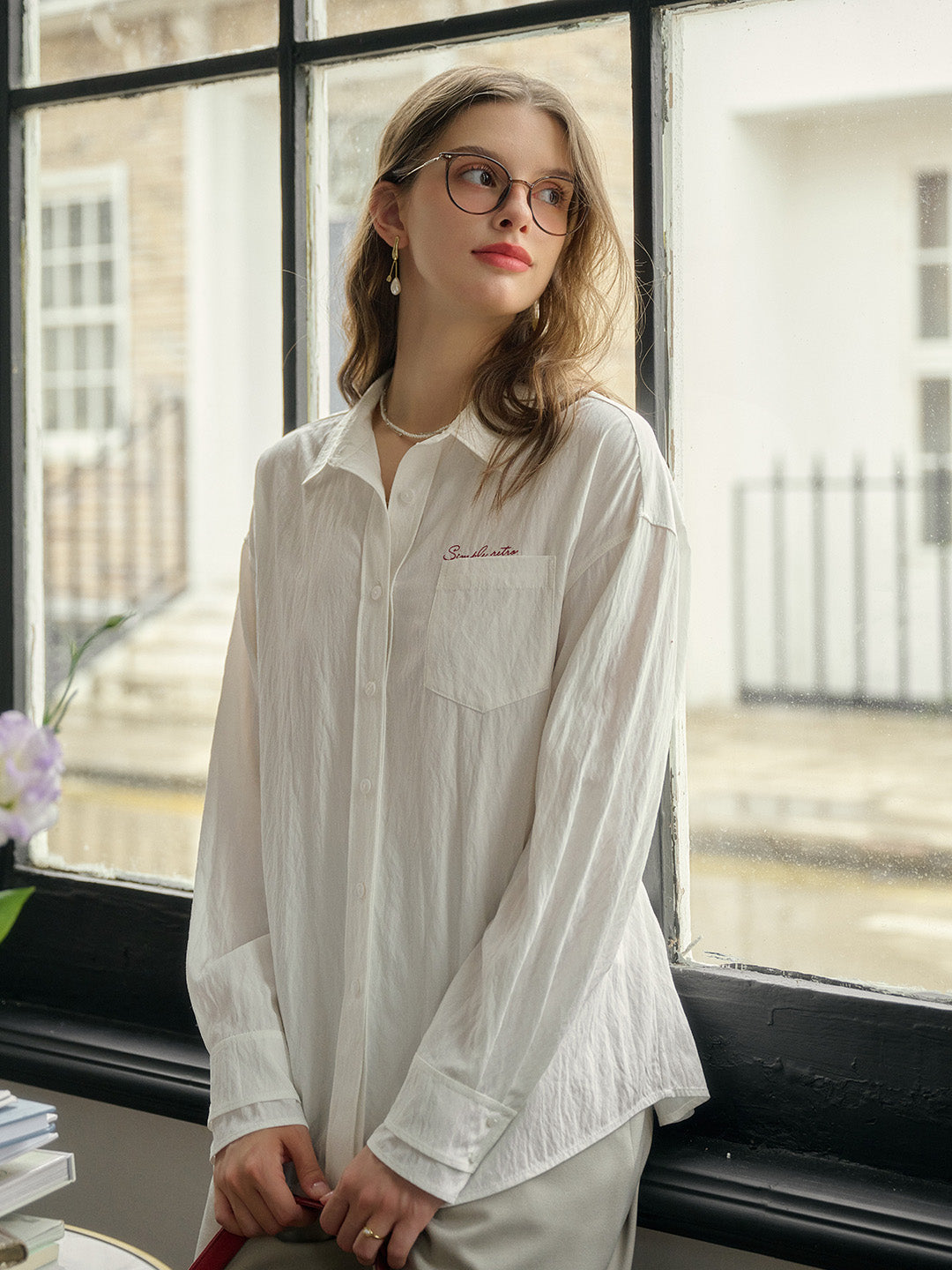 Estrella Classic Lapel Contrast SR Logo Embroidered Pocket Shirt - Yellow