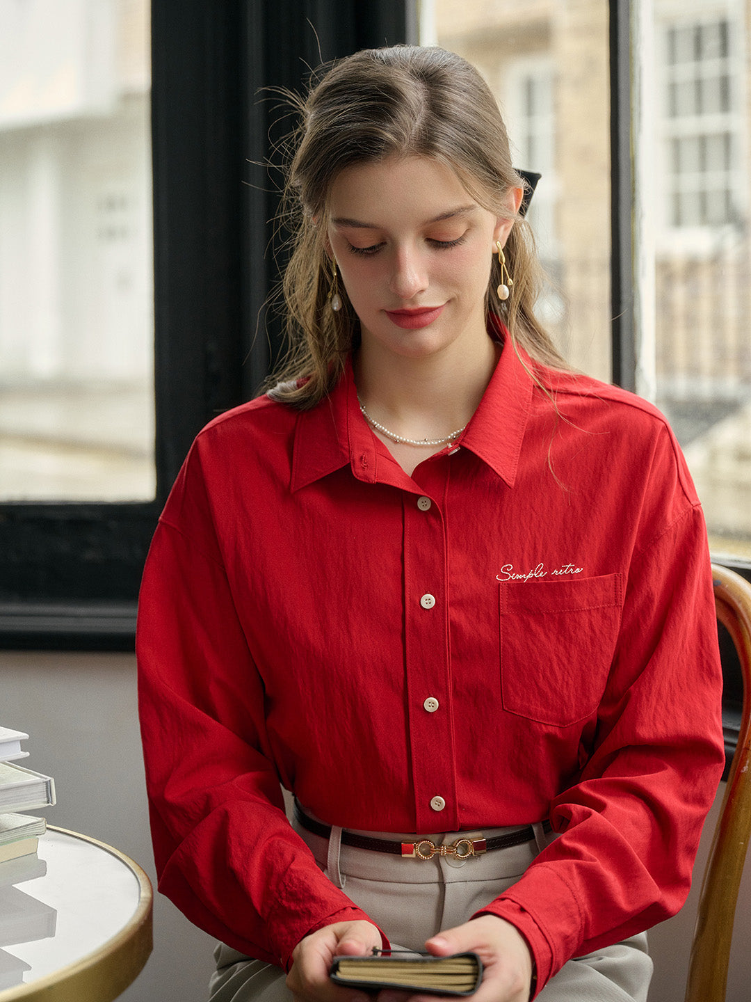 Estrella Classic Lapel Contrast SR Logo Embroidered Pocket Shirt - Yellow