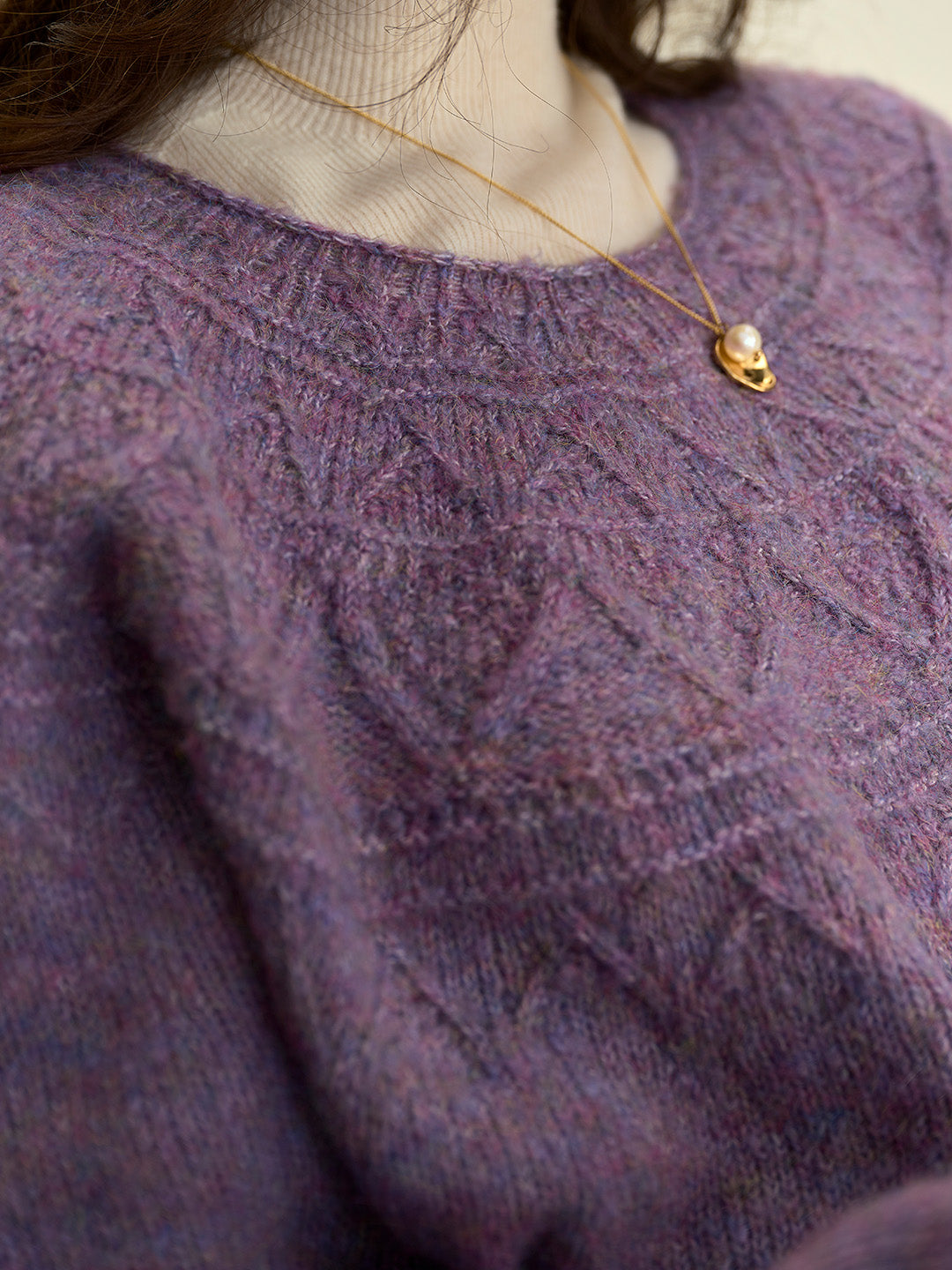 Arely Classic Round Neck Knitted Wool Sweater - Pink