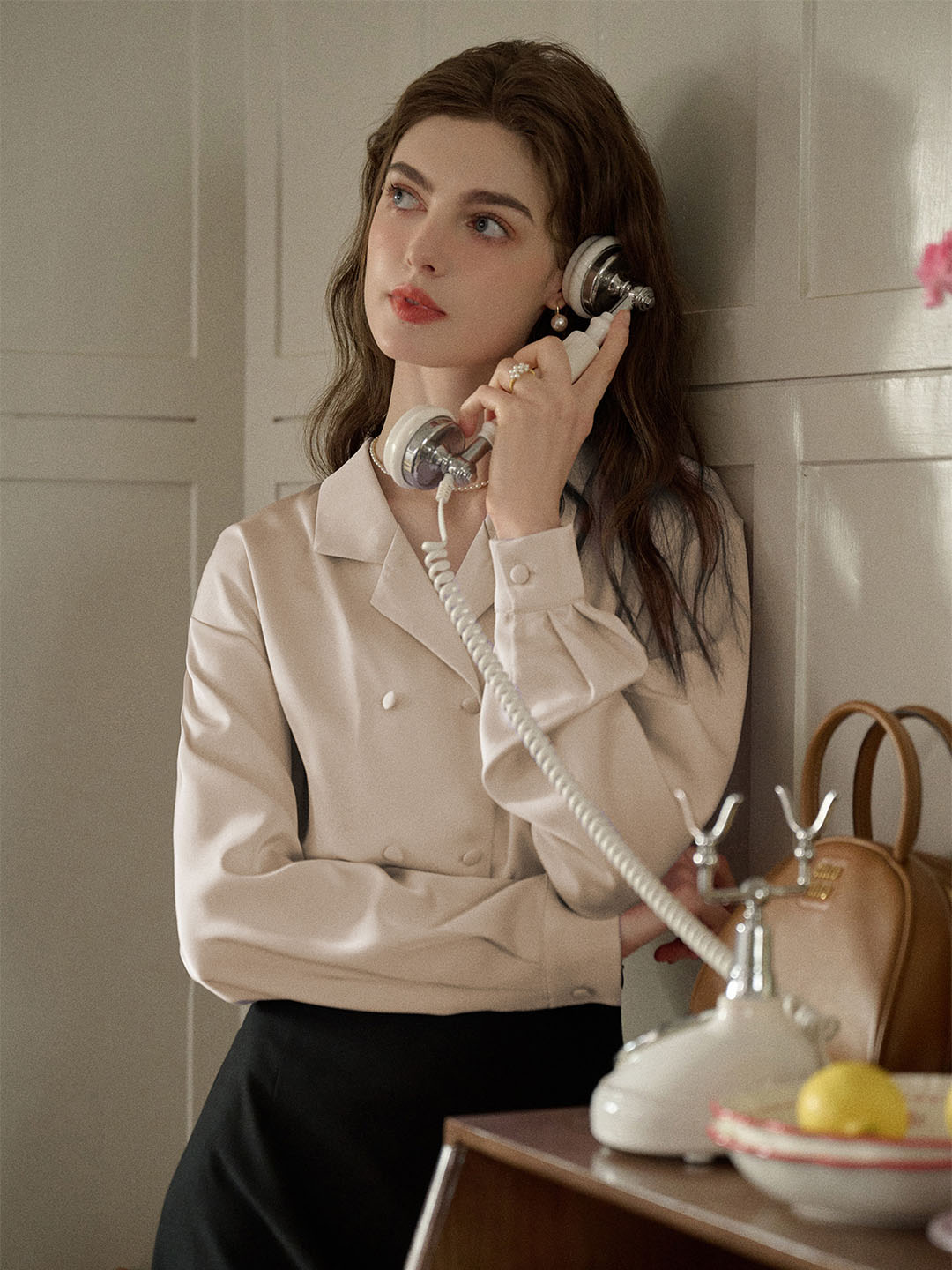 【Final Sale】Elsie Vintage Double Breasted Notched Lapels Shirt
