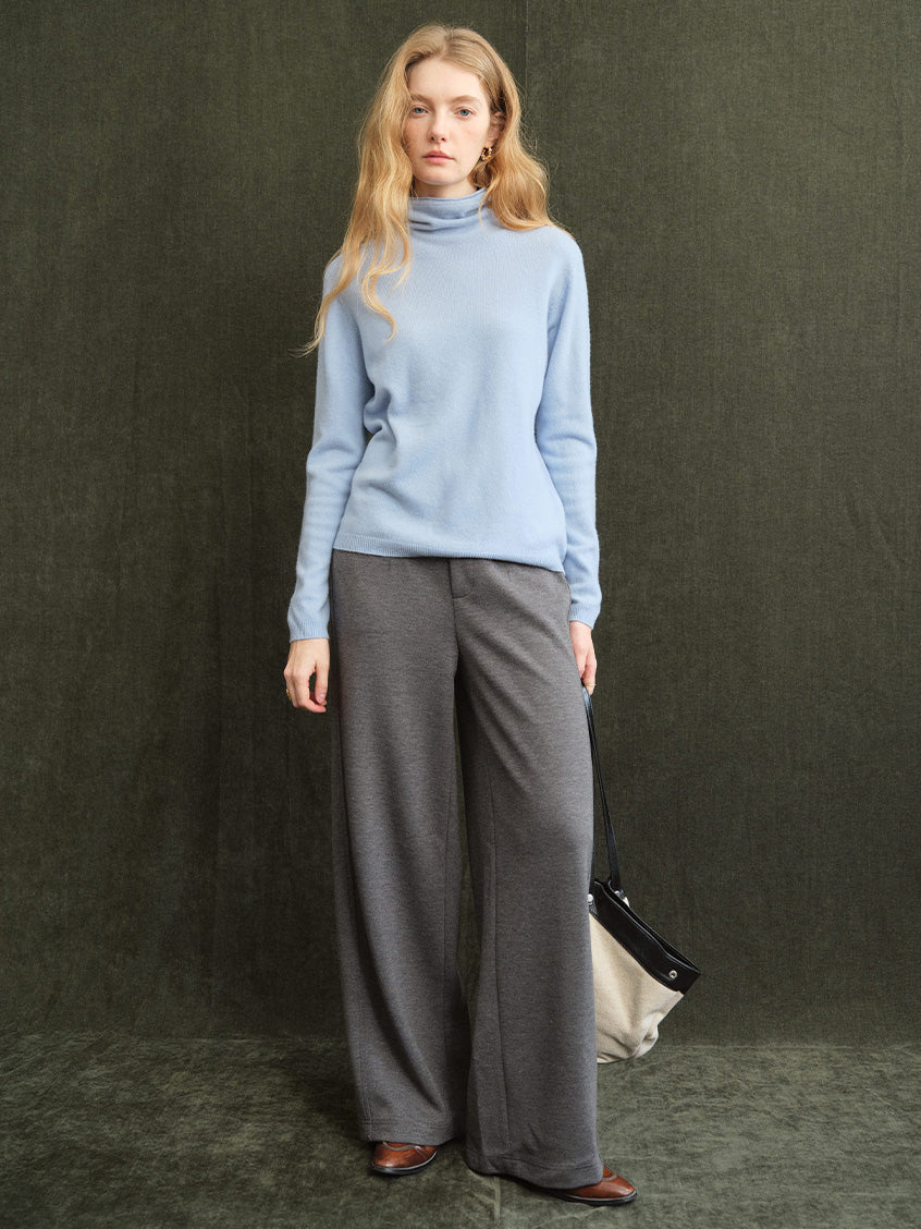 Silvana All-Purpose Wide-Leg Wool-Blend Trousers