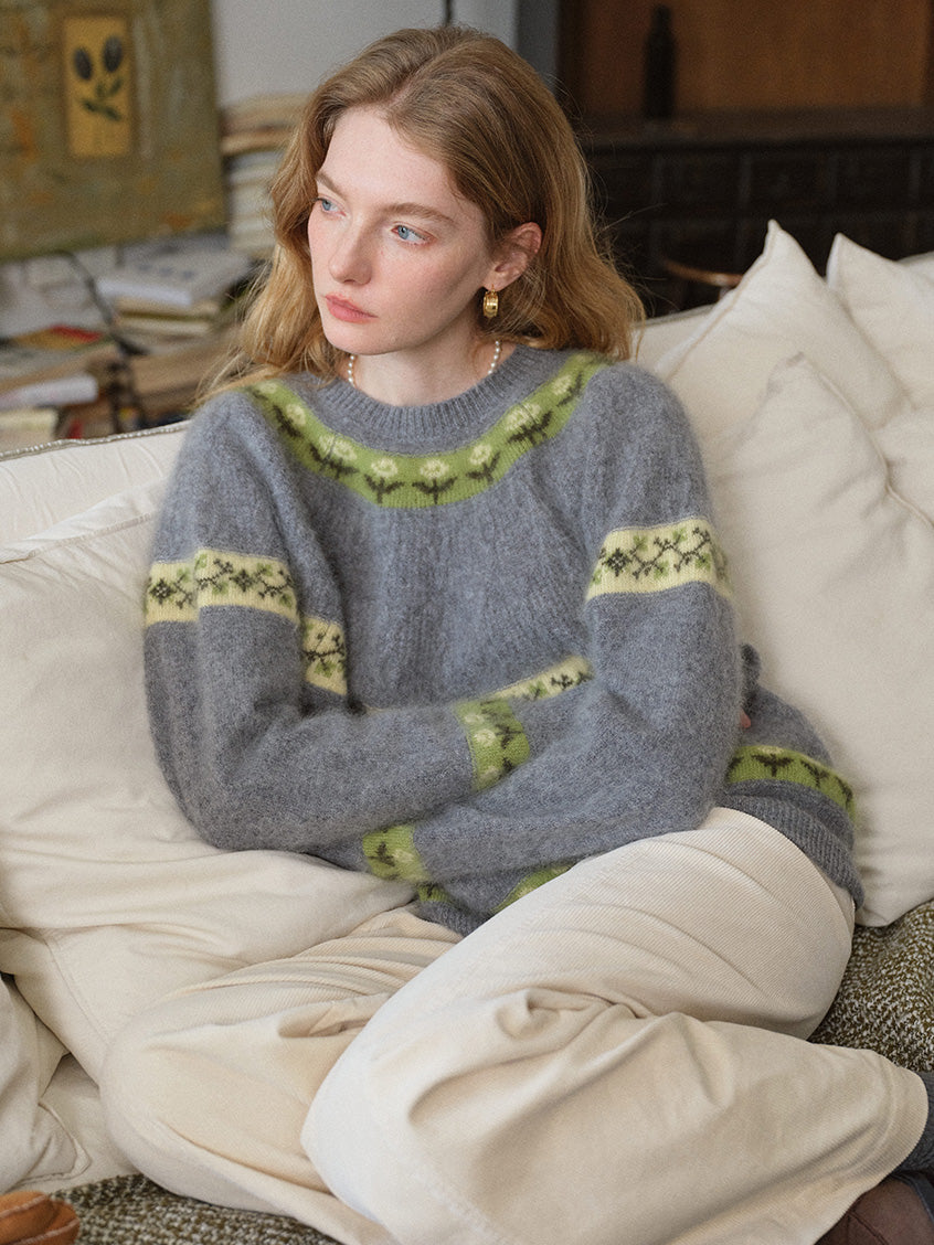 Irina Fair-Isle Nordic Wool-Cashmere Sweater