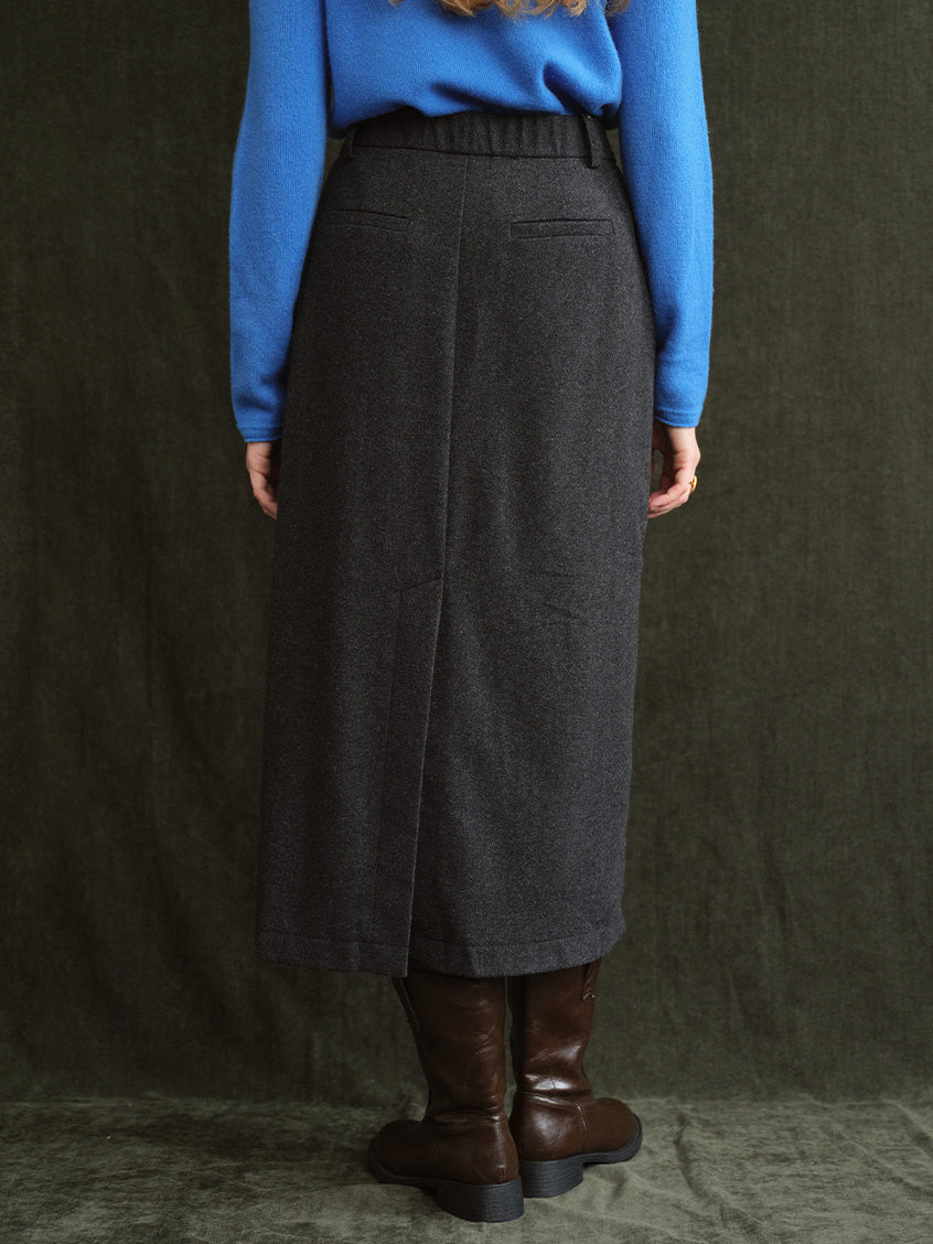 Delphine High-Waist Pleated Midi Skirt