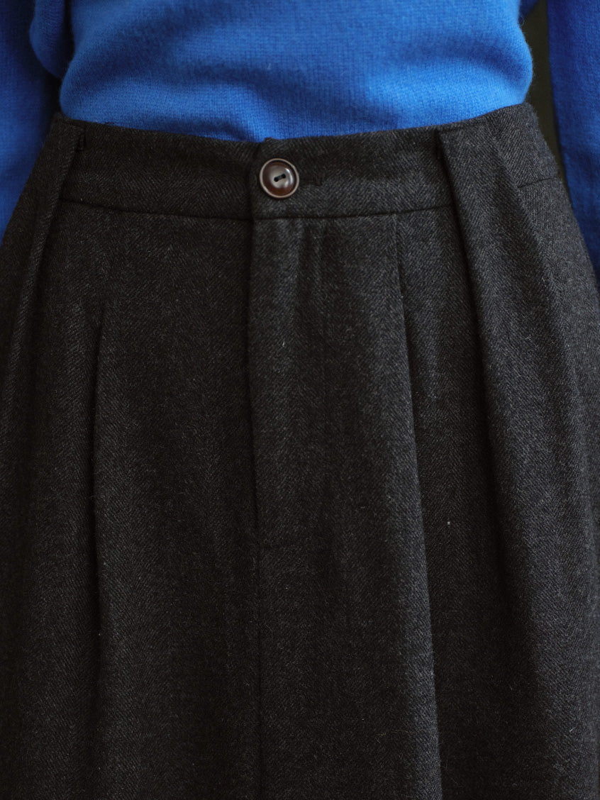 Delphine High-Waist Pleated Midi Skirt