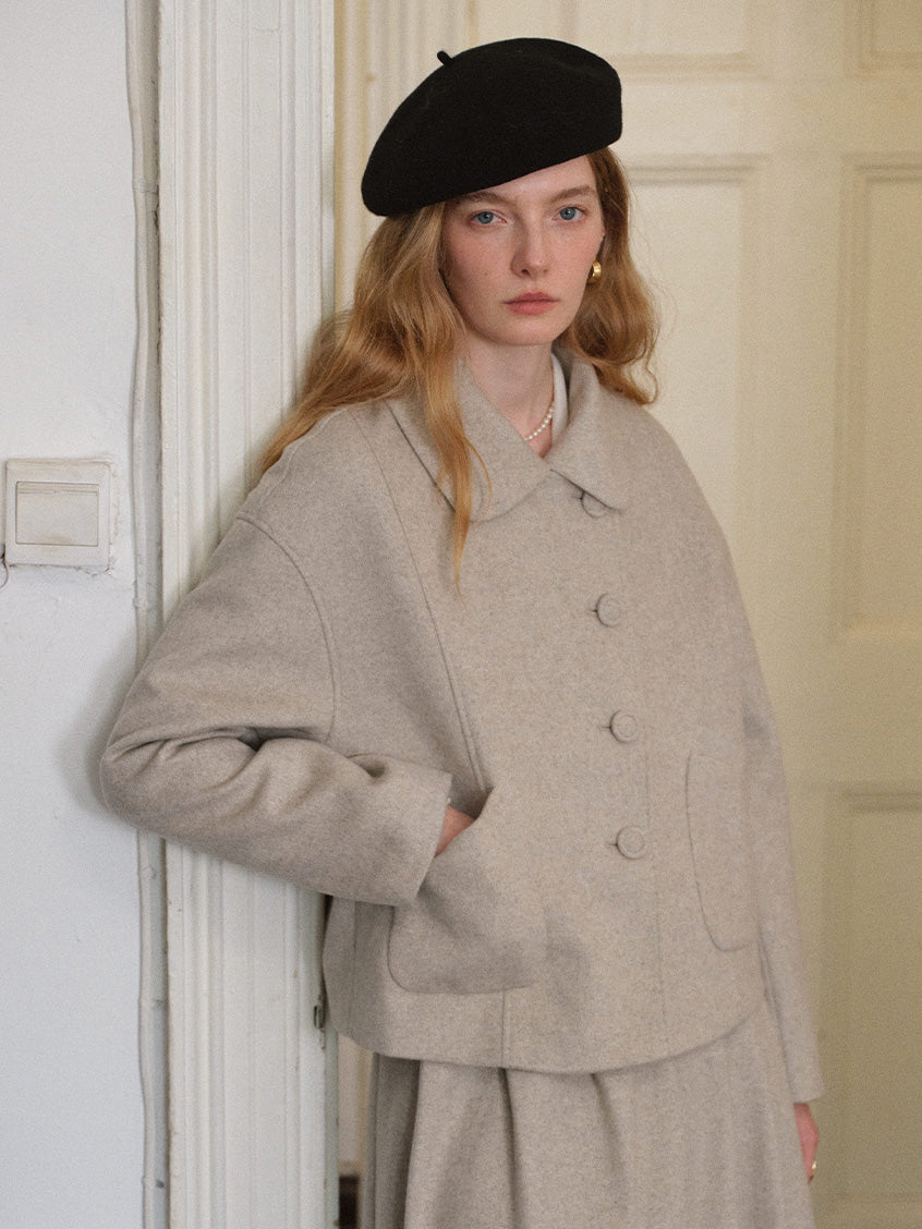 Modesty Boxy Drop-Shoulder Cropped Jacket
