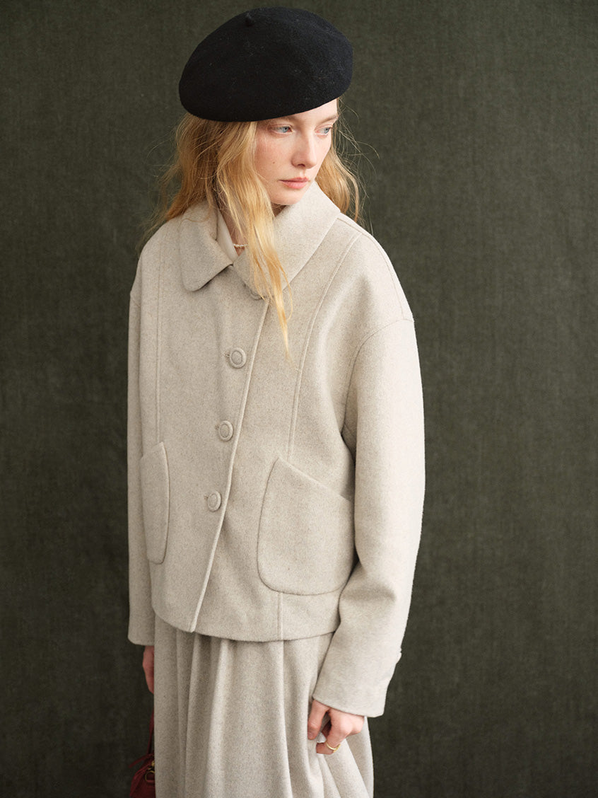 Modesty Boxy Drop-Shoulder Cropped Jacket