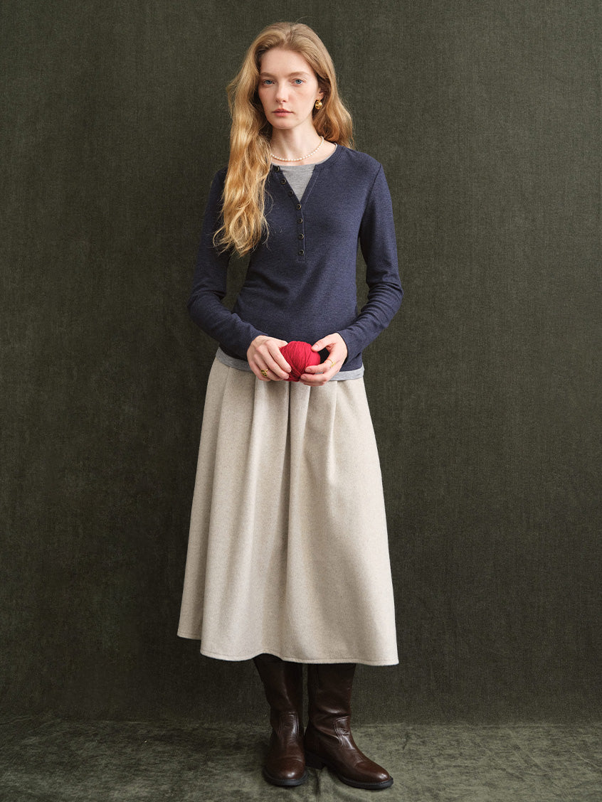 Anouk Shirred-Waist Slim Knit Top