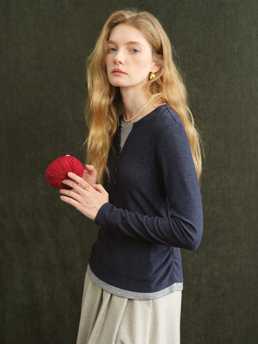 Anouk Shirred-Waist Slim Knit Top
