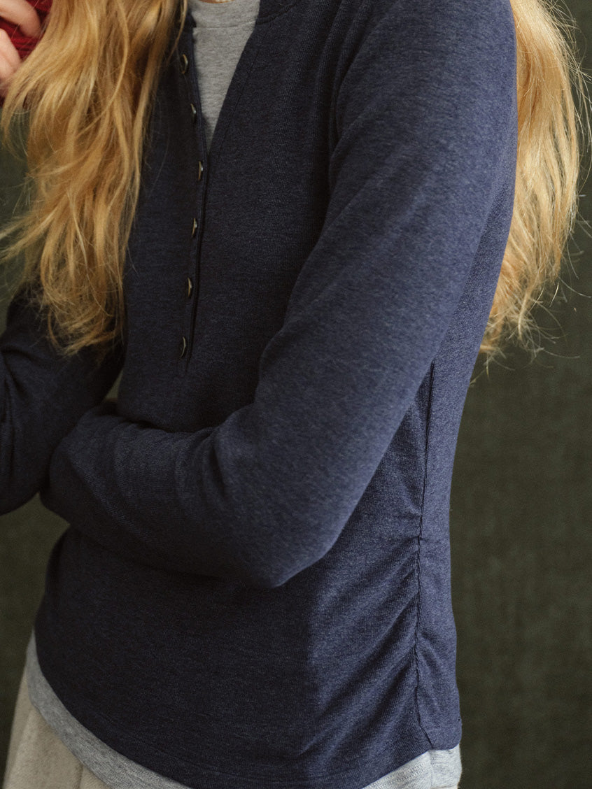 Anouk Shirred-Waist Slim Knit Top