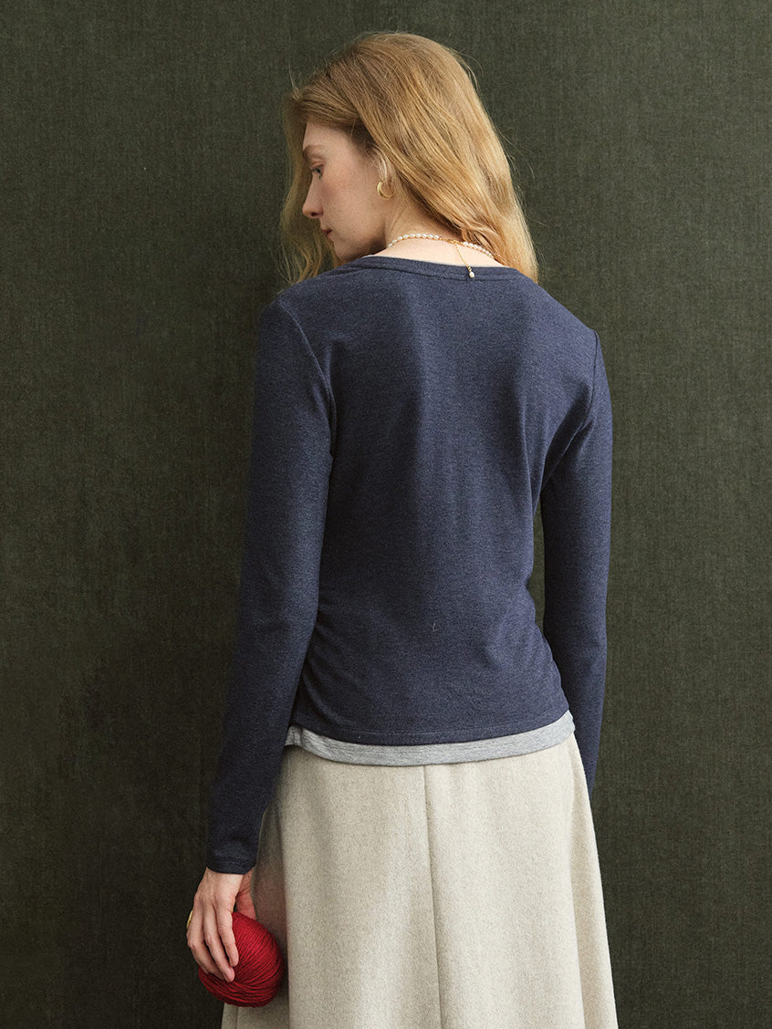 Anouk Shirred-Waist Slim Knit Top
