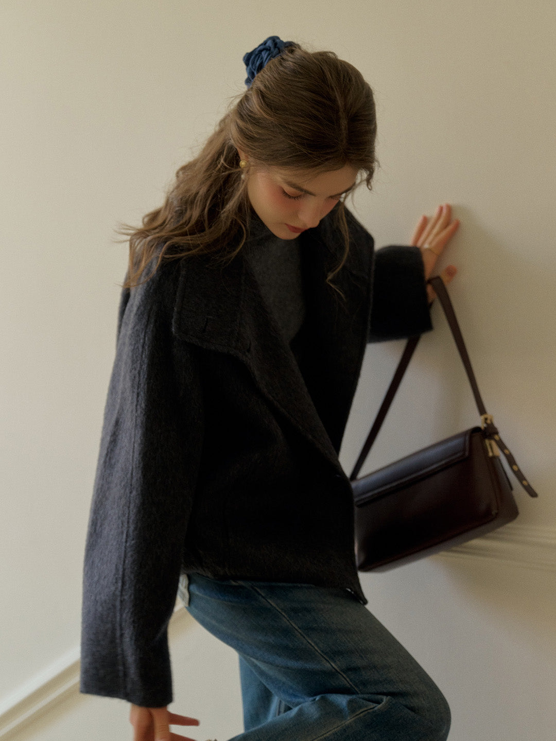 Alitzel Nortched Lapel& Mockneck Pocket Wool&Cashmere Coat