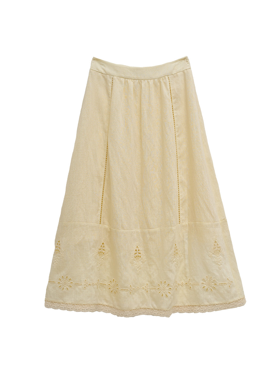 Maren Embroidered Linen Skirt