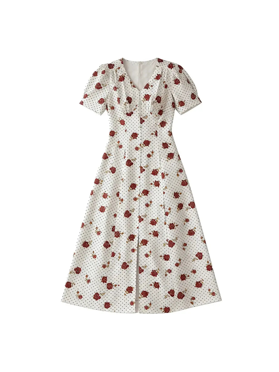 Saanvi Retro V-Neck Printed Dress