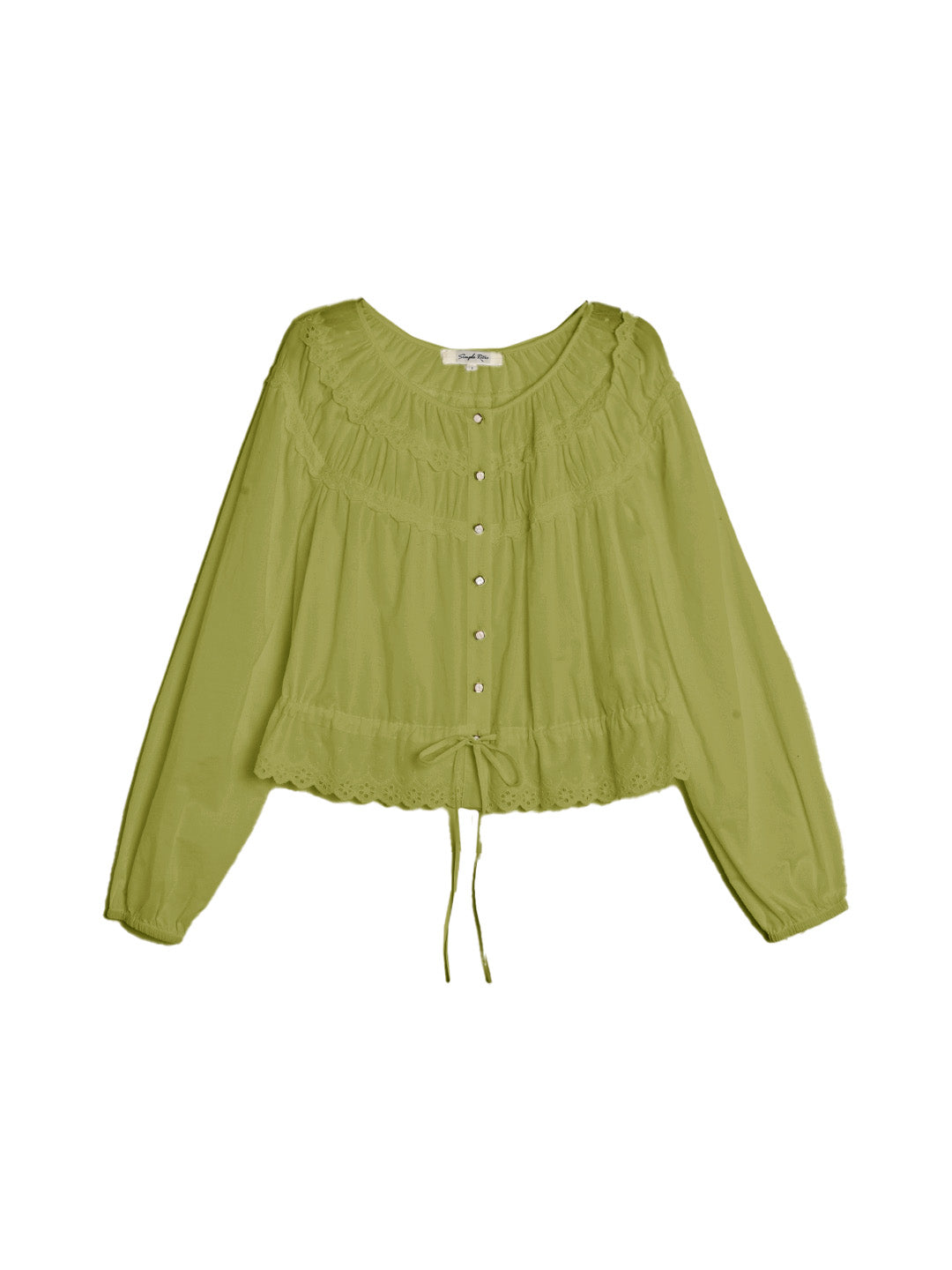 【Final Sale】Mallory Round Neck Lace Blouse