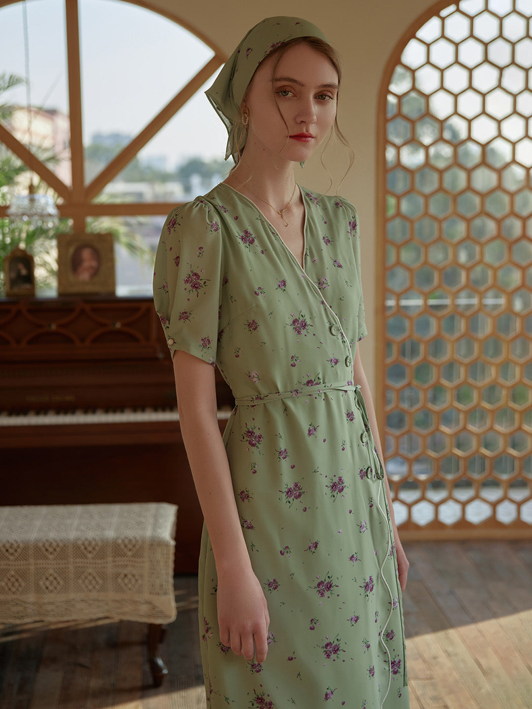 Kimura Floral-Print Midi Dress