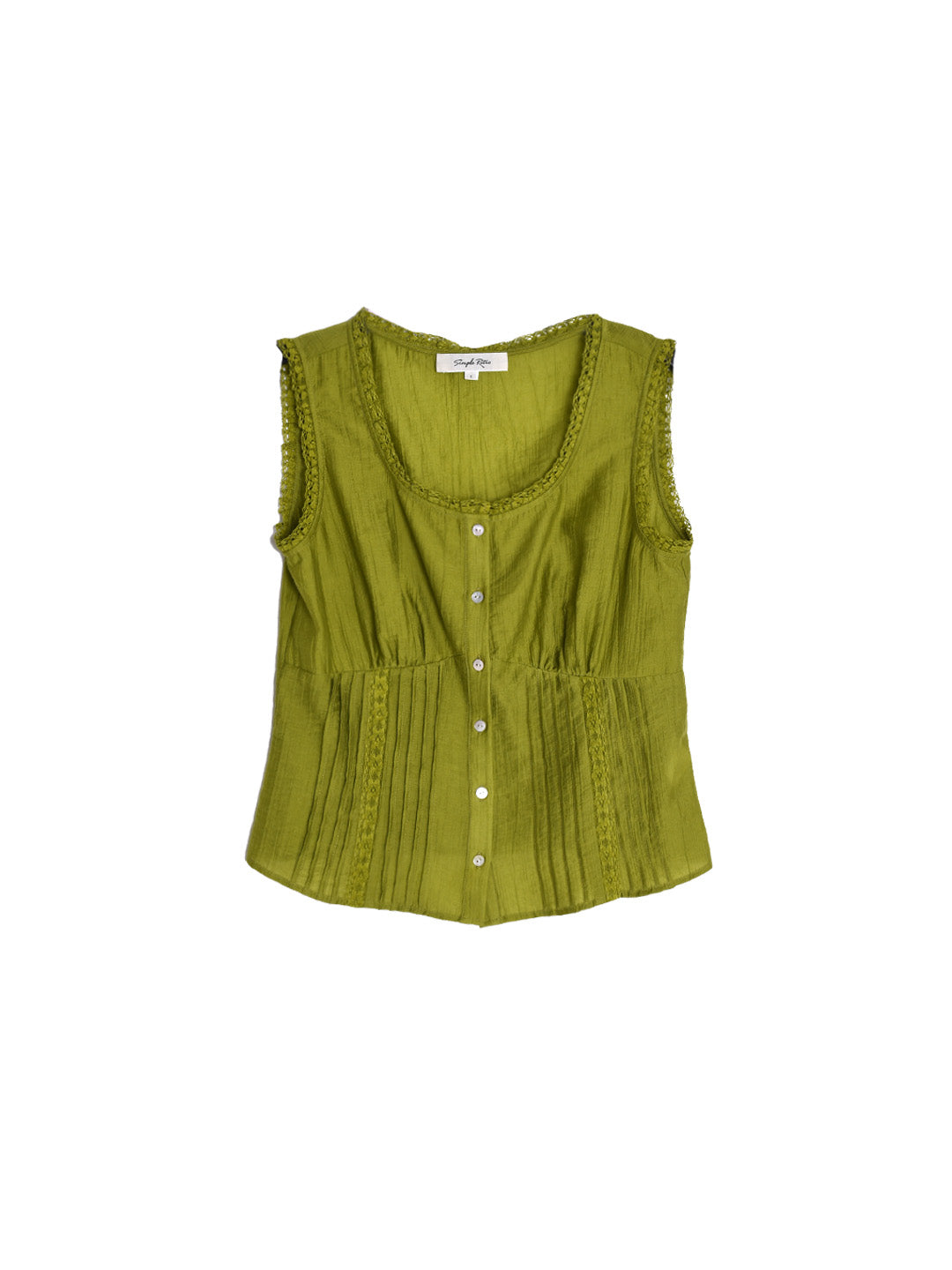 Vivienne Round Neck Waist Lace Lyocell Top
