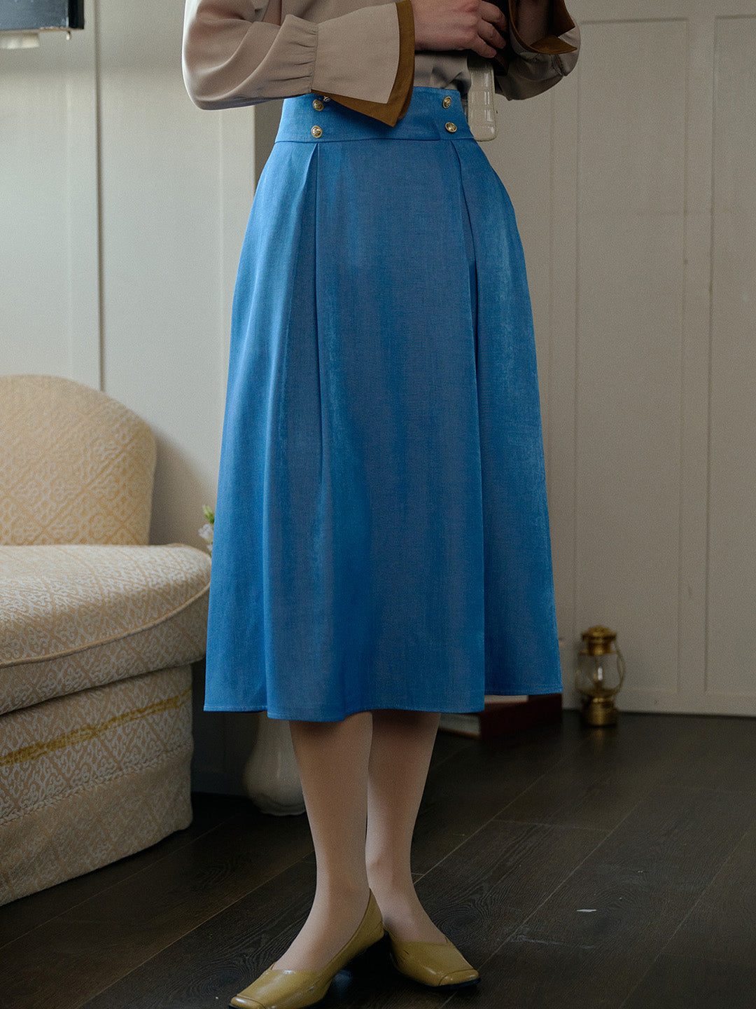 【Final Sale】Margot Blue Midi Skirt
