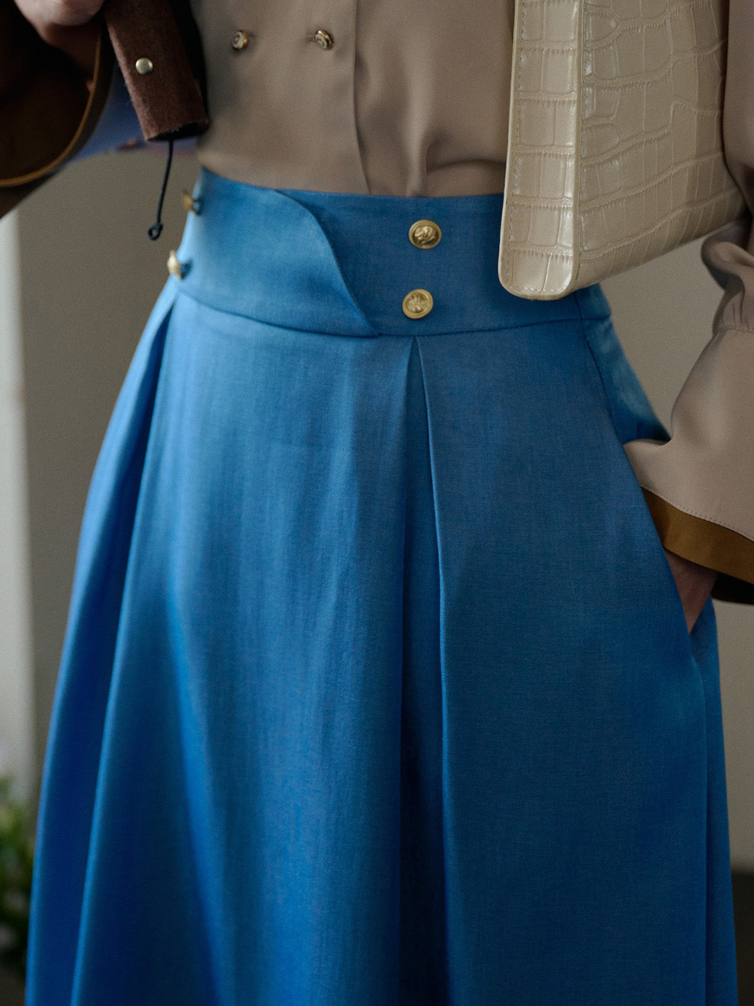 【Final Sale】Margot Blue Midi Skirt