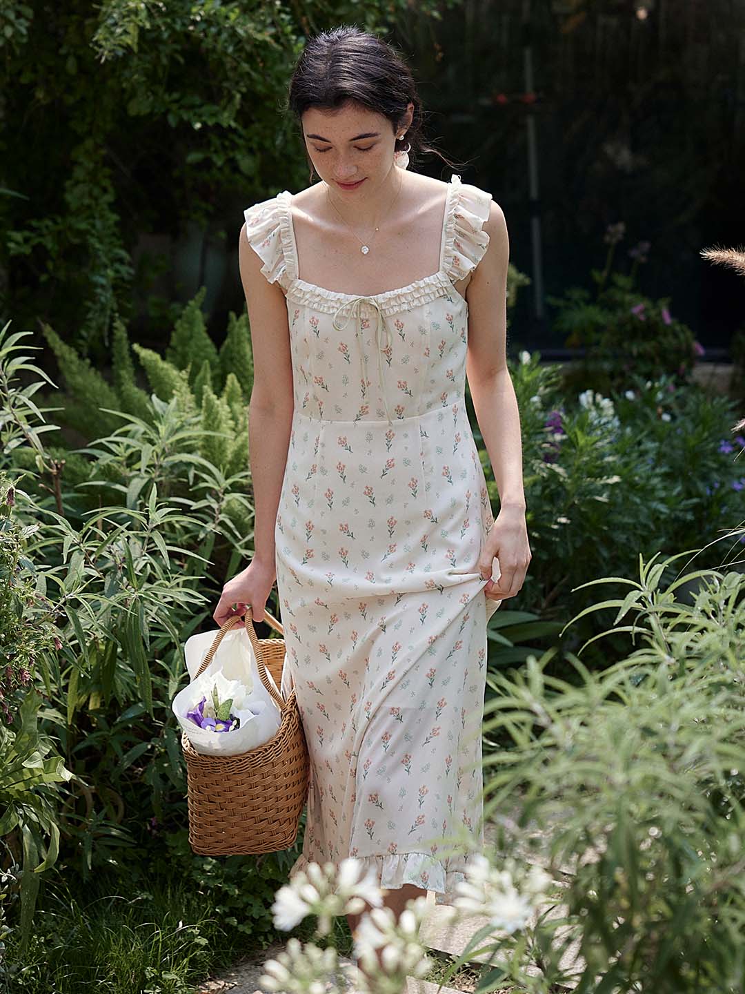 Makenna Floral Square Neck Dress main image 0