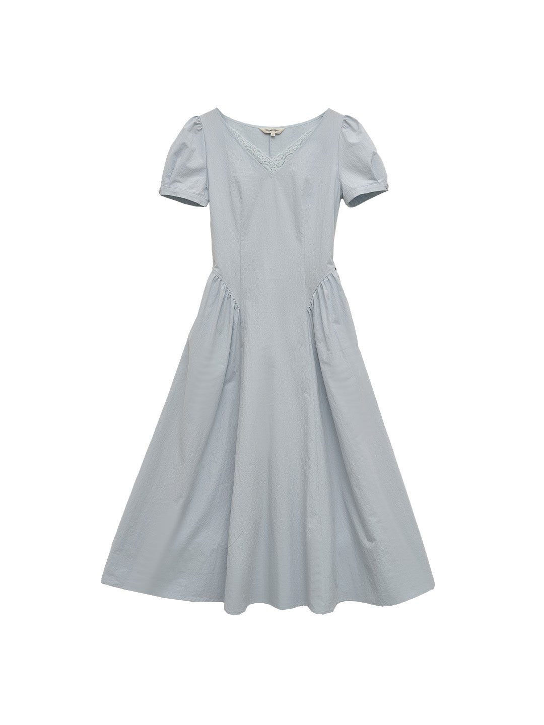 Juno V-Neck Lace Belted Waist Cotton Dress