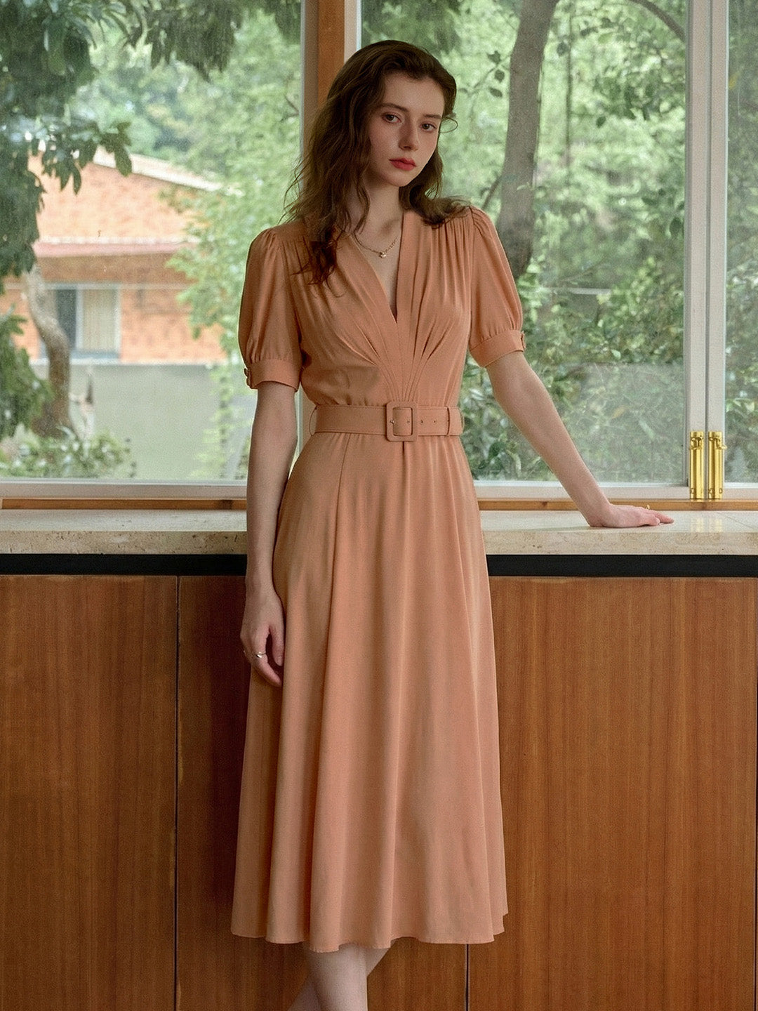 Berkley V-Neck Waisted Dress