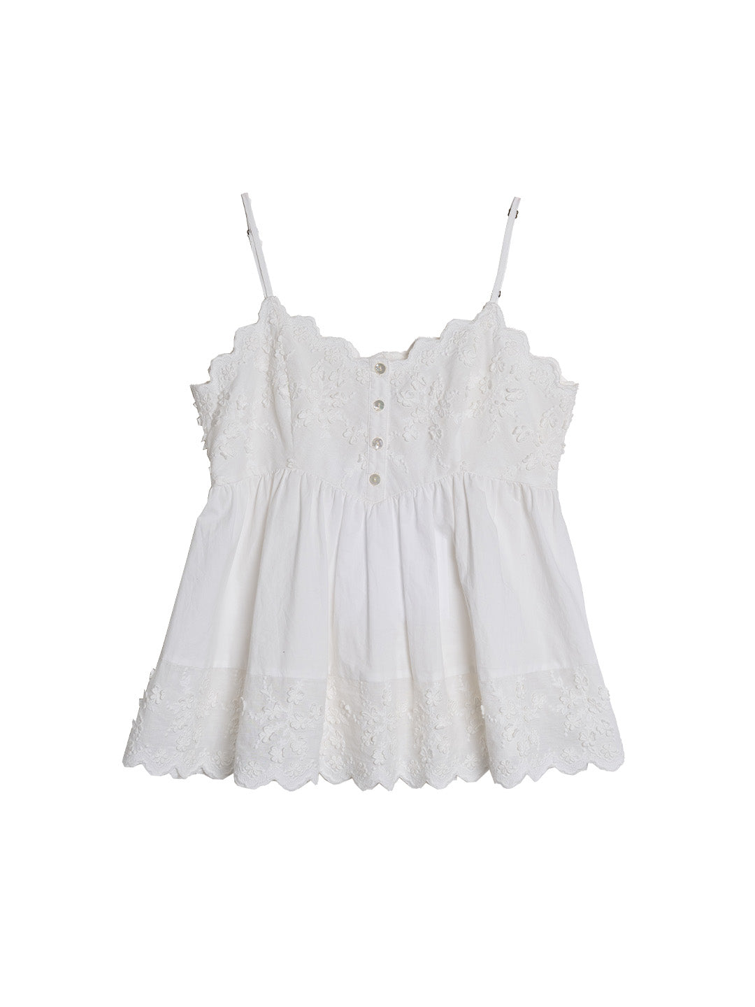 Myla Lace-Embroidered 100% Cotton Top