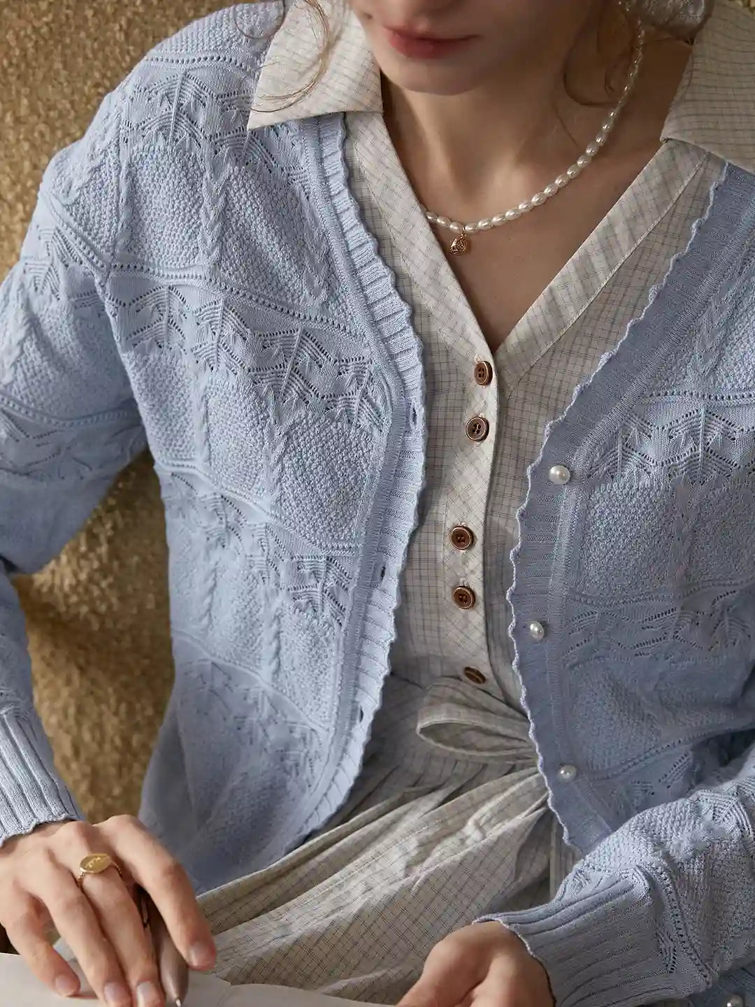 Elouise V-Neck Wool Cardigan