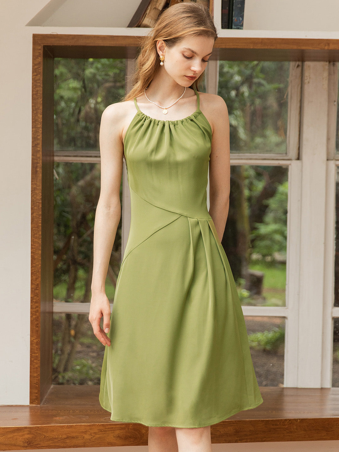 【Final Sale】Cassia Round Neck Suspenders Dress
