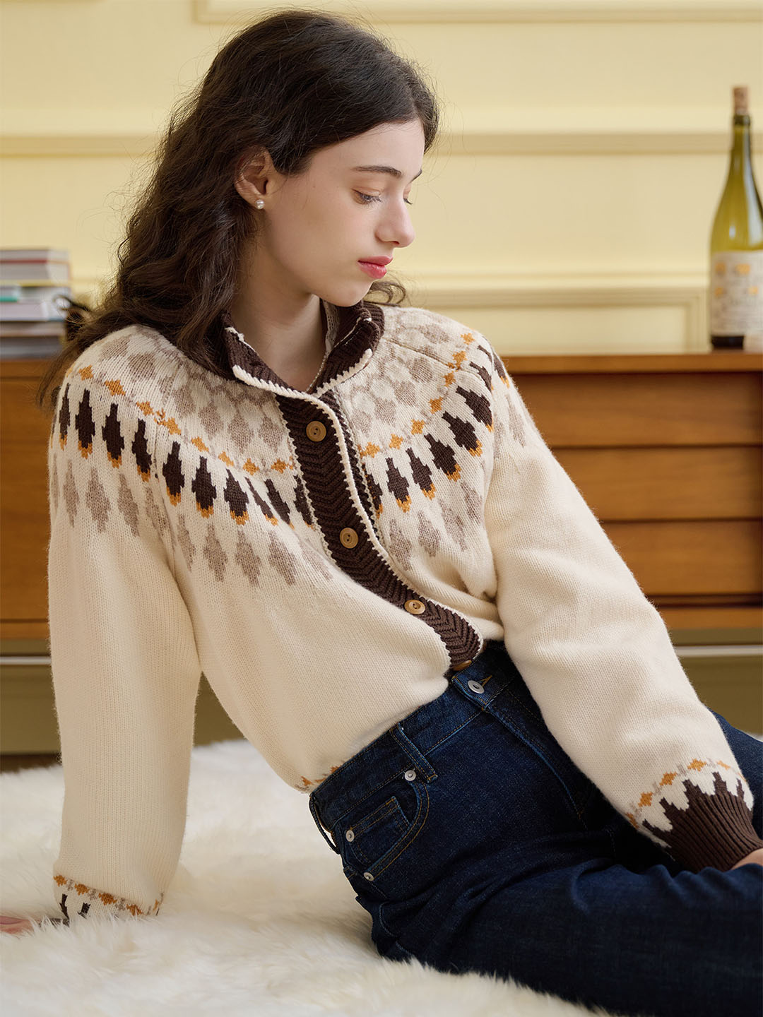 【Final Sale】Zoey Classic Fair Isle Contrast Sweater