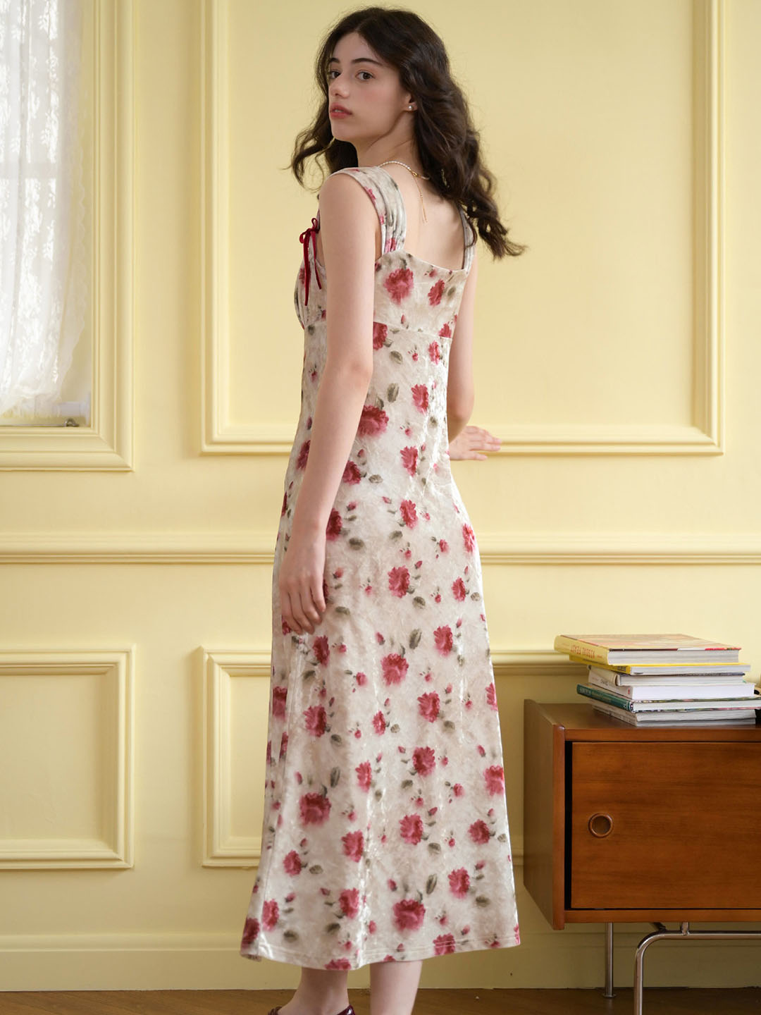 【Final Sale】Raelynn Floral Print Contrast Binding Ruched Bust Dress
