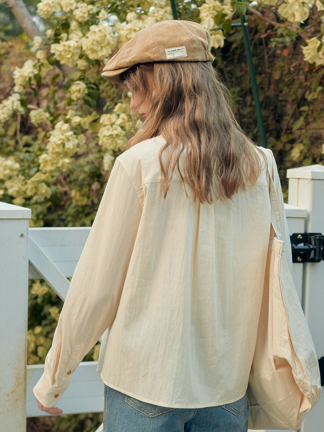 【Final Sale】Keira Lapel Embroidery Shirt - Yellow