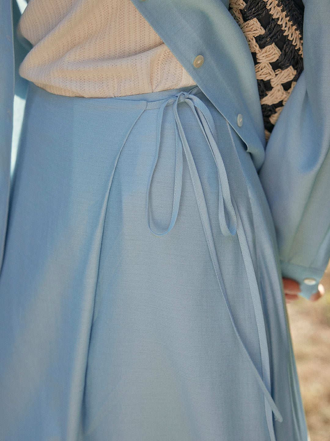 【Final Sale】Zariah Skin-Friendly Wool Skirt- Blue