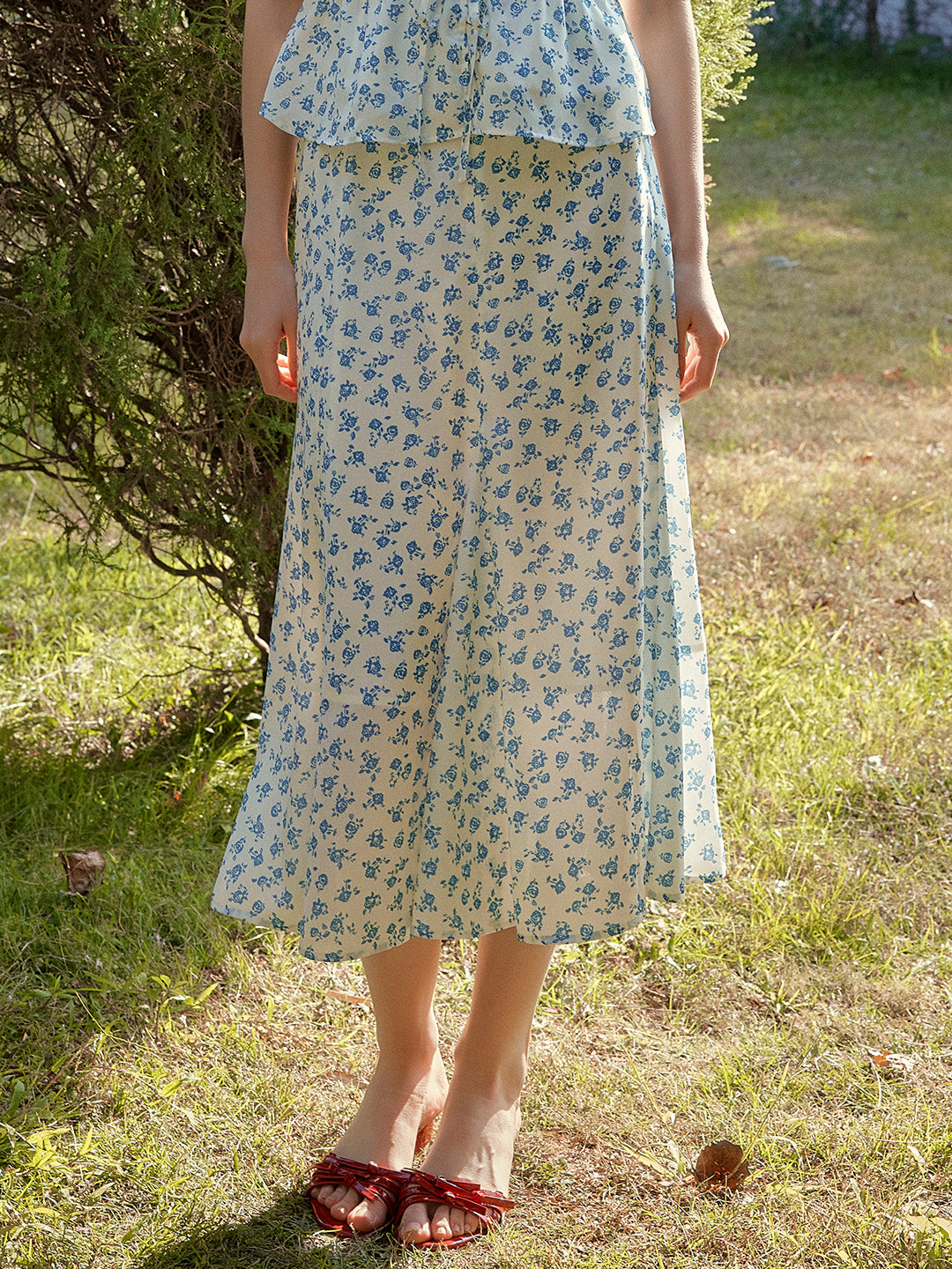 【Final Sale】Leslie French A-Line Floral Skirt